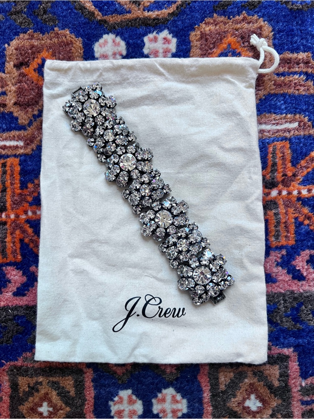 J. Crew Crystal Cluster Bracelet in Clear/Silver